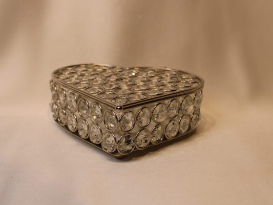 Luxury Beaded Heart-Shaped Jewellery Box