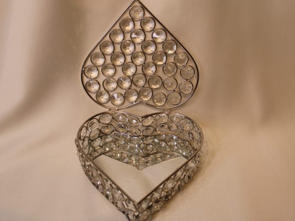 Luxury Beaded Heart-Shaped Jewellery Box