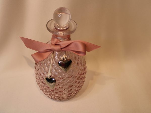 Luxury Art Deco Rose Pink Glass Bottle