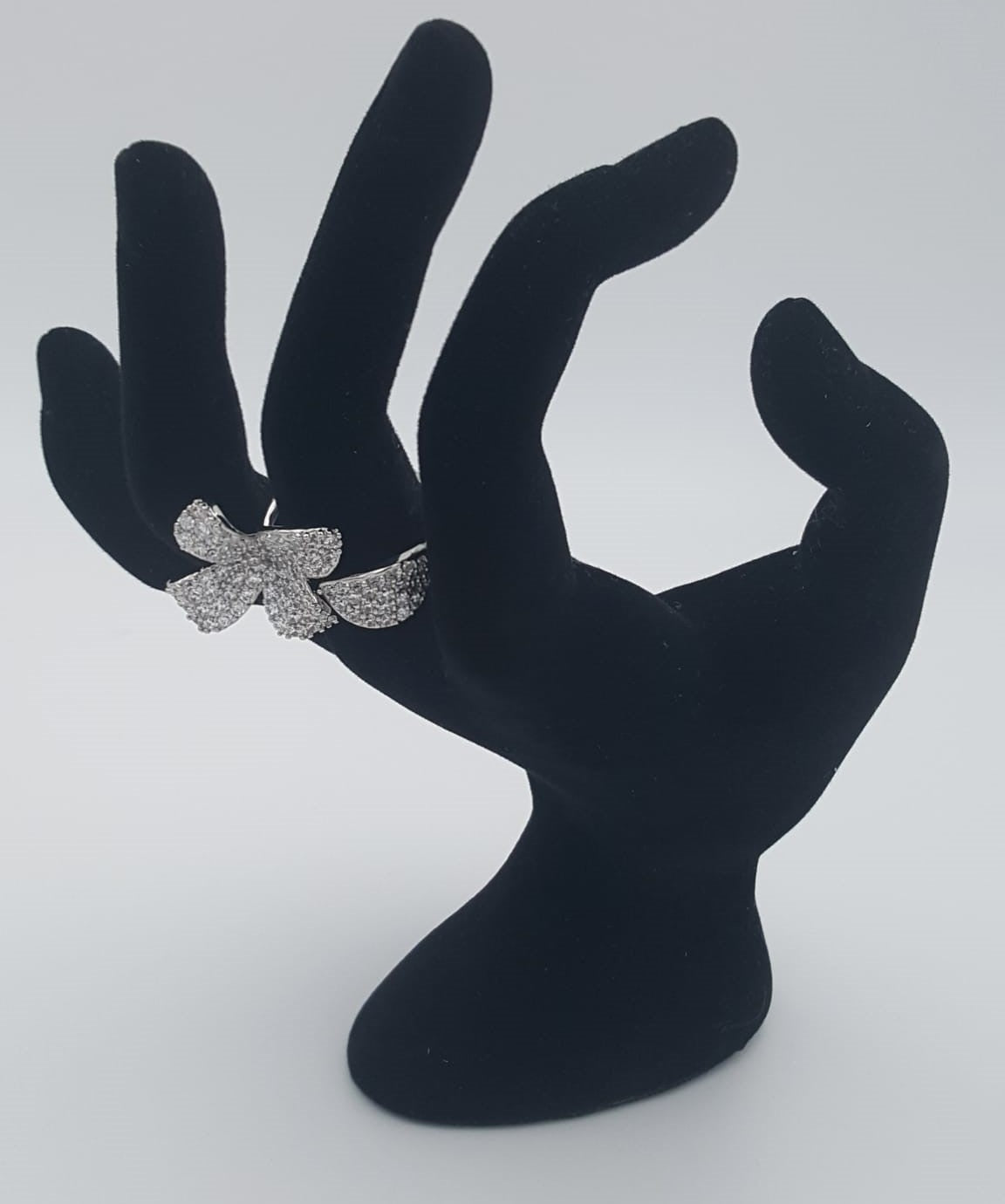 Luxury cocktail flower full zirconia stones ring