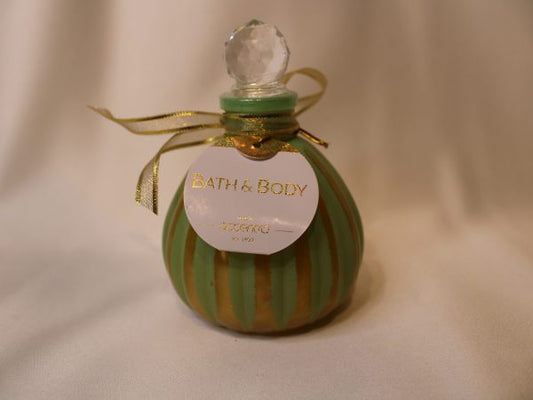 Luxurious Shower Gel In A Large Grooved Glass Ball Bottle